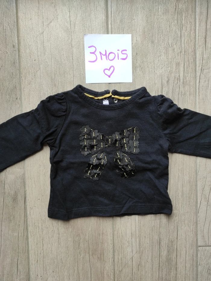 Lot de 2 t-shirt manches longues 3 mois - photo numéro 2