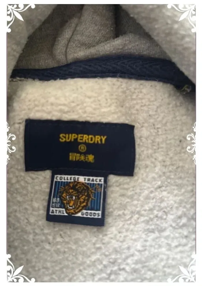 Sweat à capuche gris chiné "54" - Superdry - Taille XL - photo numéro 6