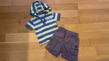 Ensemble été 3 mois marron et vert