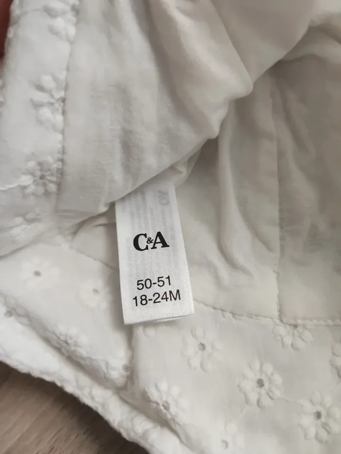 Combishort été chapeau broderie anglaise 92cm - photo numéro 5