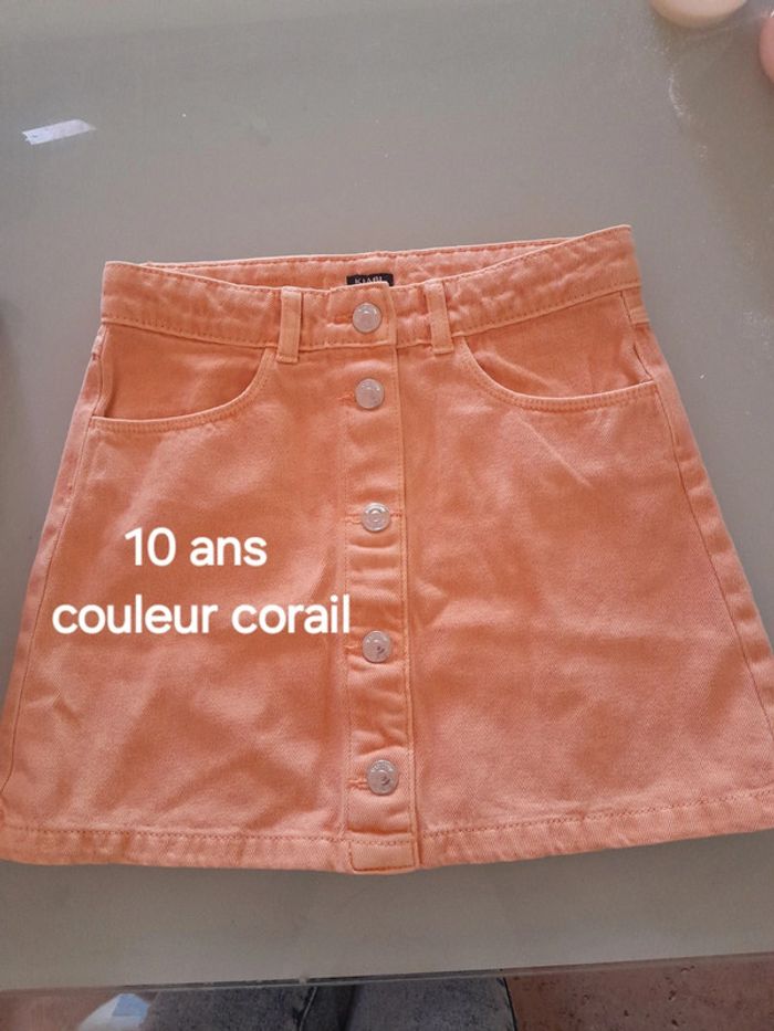 Jupe fille couleur corail 10 ans