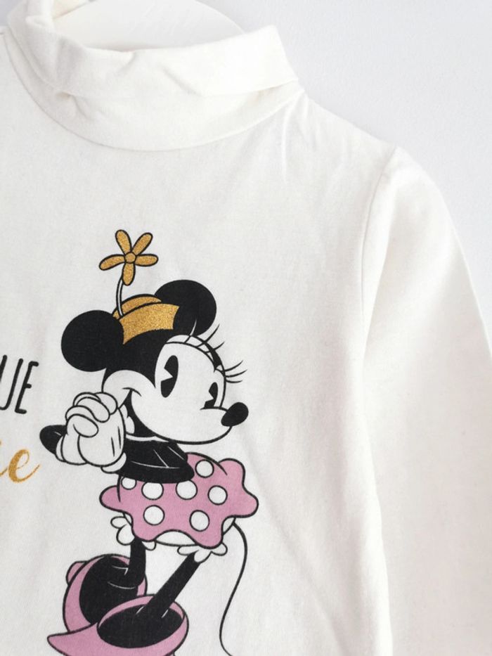 Tee-shirt col roulé Minnie "Je suis unique" Disney 24 Mois - photo numéro 3