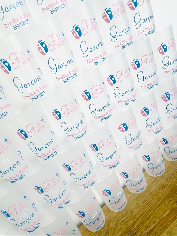 Gobelet personnalisé babyshower AVEC date et prénoms - photo numéro 2