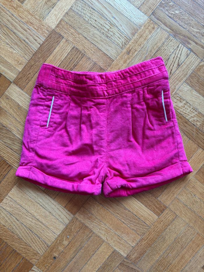 Short en velours fuschia Obaibi 18 mois neuf