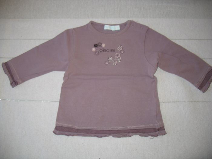 TEE SHIRT ML MAUVE BÉBÉ FILLE "OBAIBI" - 6 mois - n°07 - photo numéro 2