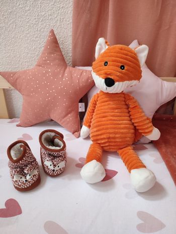 Paires de chaussons Renard 🦊 - Neuf - Naissance - Marron et blanc