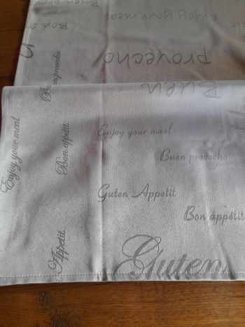 Lot de 2 chemins de table gris jacquard