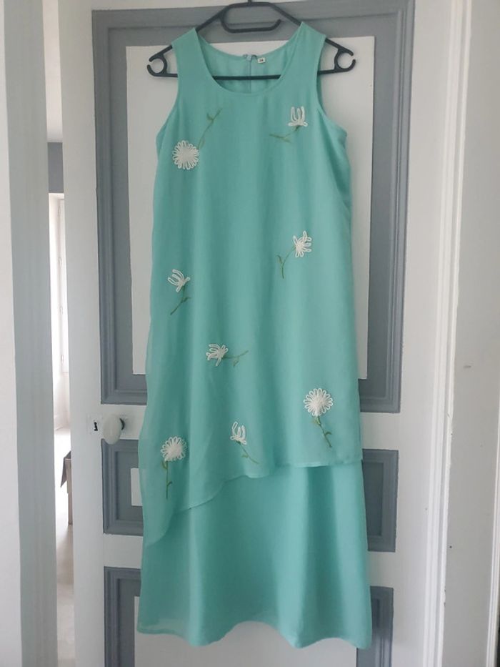Robe longue détails broderie - YKK - taille 38