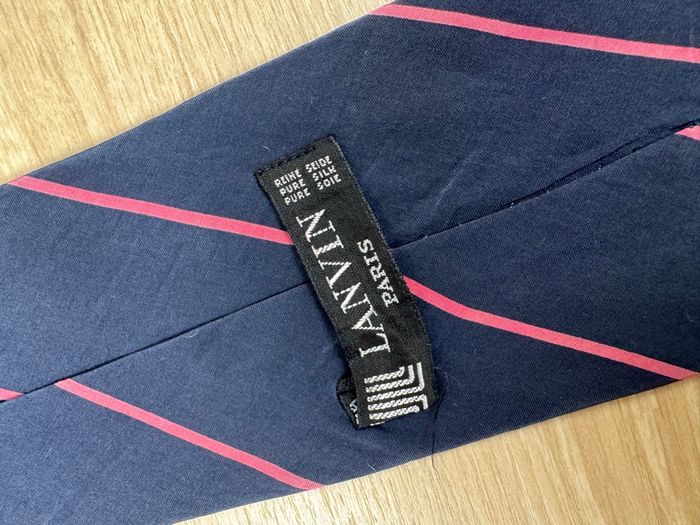 Cravate en soie lanvin Paris bleu et rose - photo numéro 2
