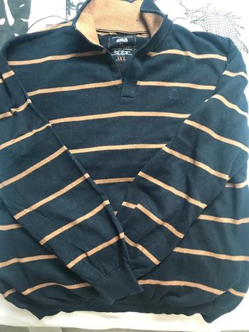 Pull armand thierry bleu marine/marron