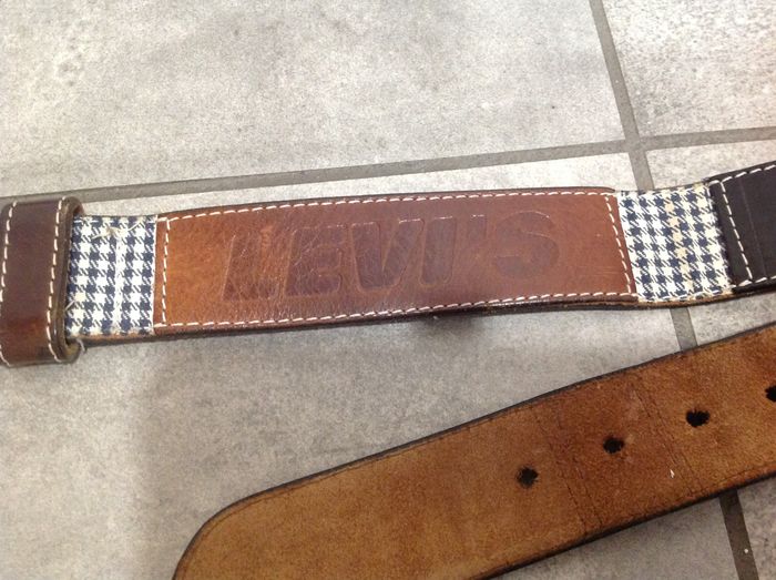 Ceinture homme en cuir marron vintage Levis