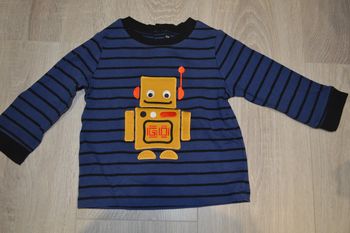 Tee shirt manches longues robot 12 mois - 1 an