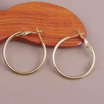 Créoles rondes 30 mm dorées à l'or fin 14 carats