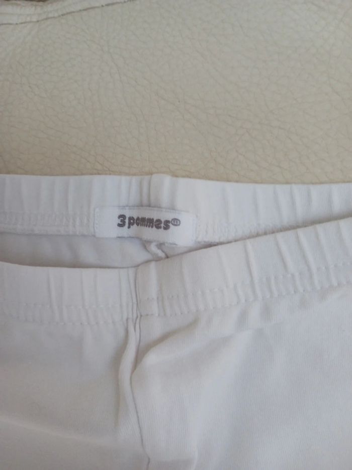 vends legging 3 pommes blanc taille 6 ans - photo numéro 3