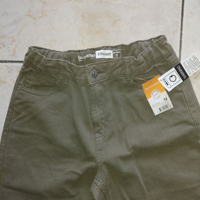 In extenso - pantalon coupe straight coton kaki 12 ans - photo numéro 3
