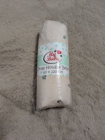 Drap-housse bébé 60x120 cm – My Baby – 100% coton – Neuf emballé