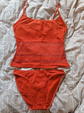 Tankini couleur orange/rouille - taille 40 - état neuf sans etiquette