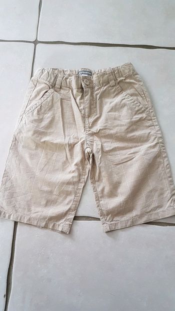 Bermuda beige à carreaux vertbaudet