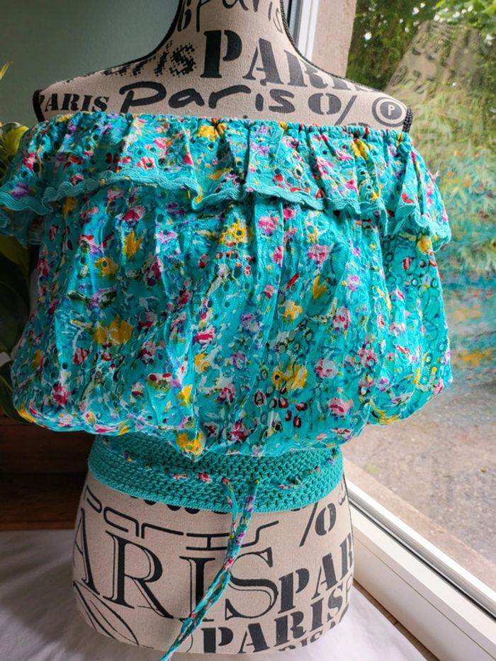 Haut bohème hippie festival épaule dénudée S - photo numéro 8