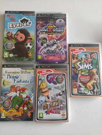 Lot jeux PSP enfant Les sims 2, Geronimo Stilton, Buzz, eyepet, Invizimals