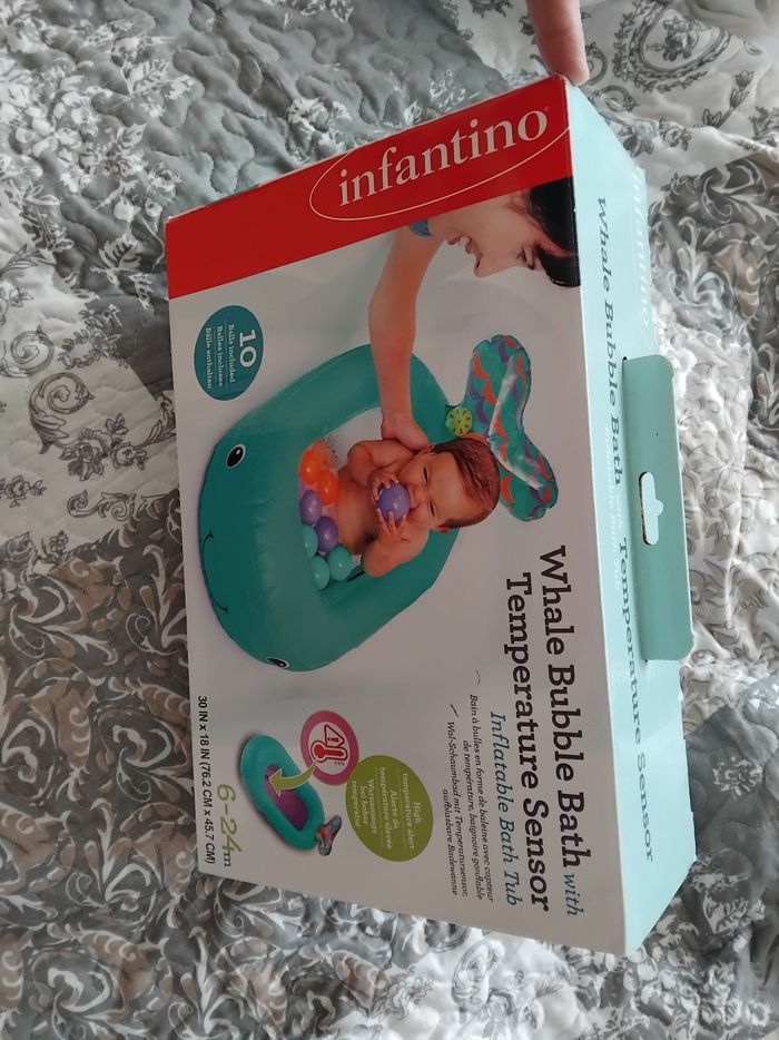 Baignoire baleine gonflable avec balles- INFANTINO - photo numéro 3