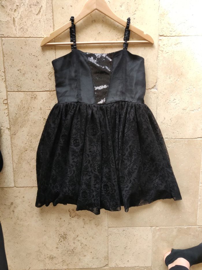 Robe de bal robe de soirée taille 14 ans à bretelles sequins et têtes de mort - photo numéro 3