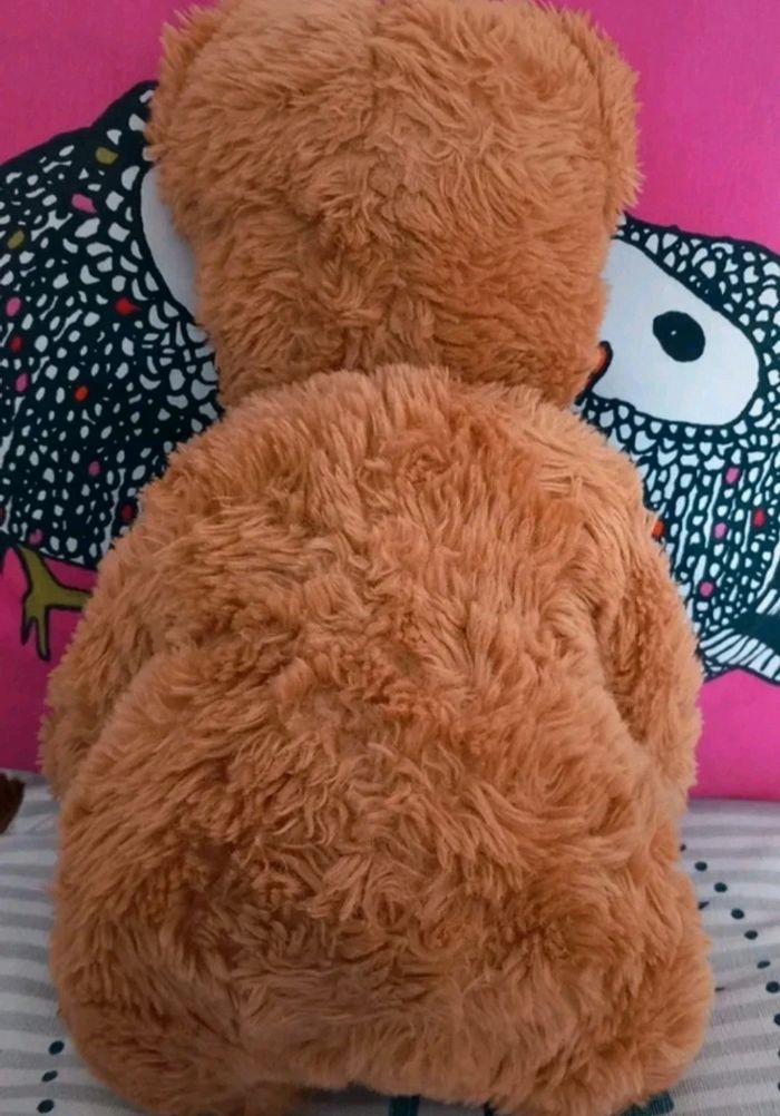 Peluche ours assis boulgom marron 38 cm - photo numéro 6