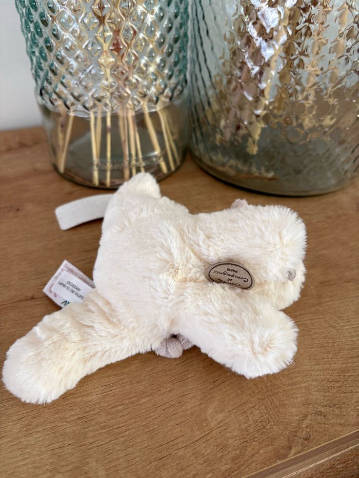 Peluche doudou lapin beige 15 cm - photo numéro 5