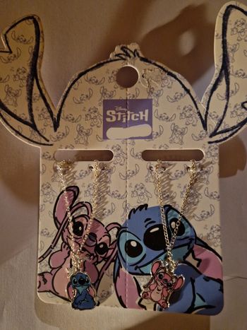 Lot de 2 colliers Stitch et Angel