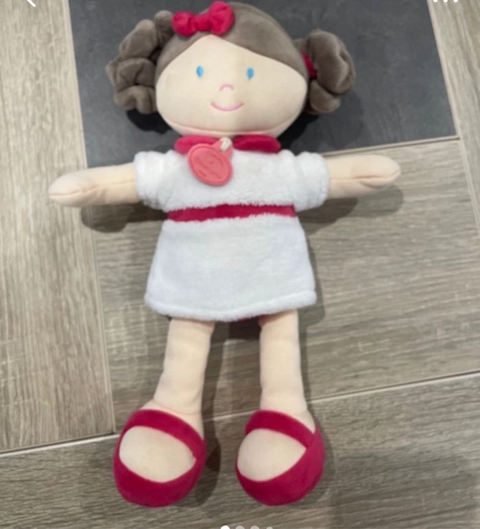 Doudou poupée blanche et rose - Doudou et Compagnie