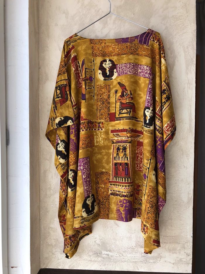 Blouse oversize fuite à motifs vintage 46/48 - photo numéro 3