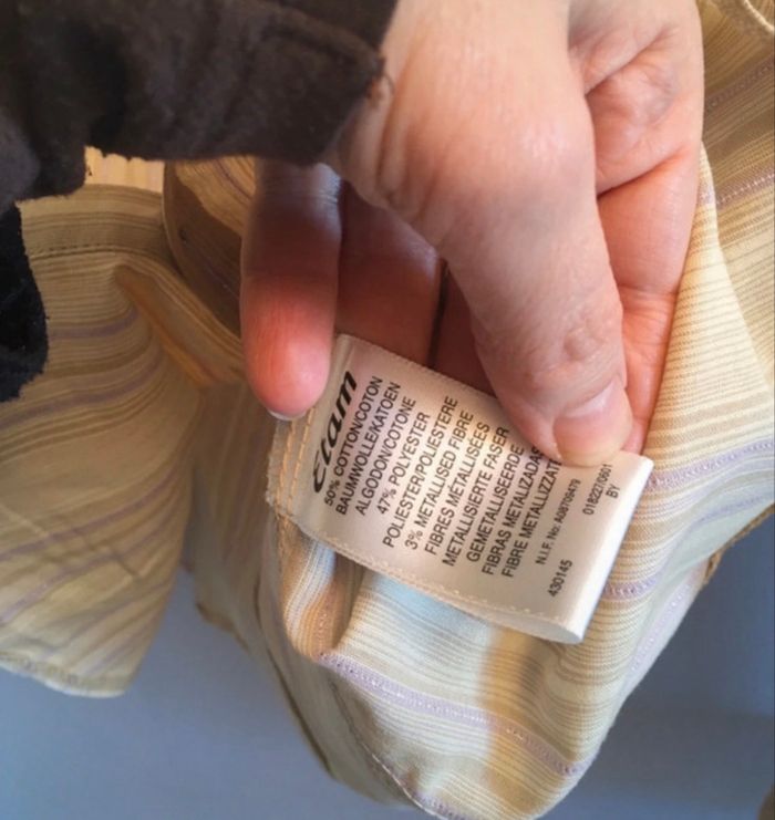 Chemise à rayure beige et parme t.40 Etam - photo numéro 5
