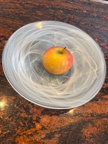 Grande coupelle en verre blanche vintage 