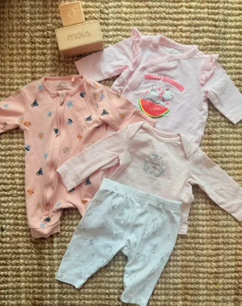 Lot pyjamas coton Naissance / 50cm