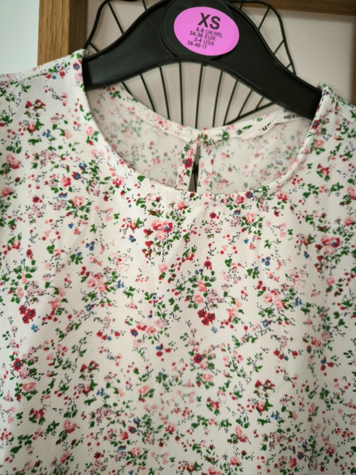 Top haut shein fleurs liberty fille - photo numéro 3