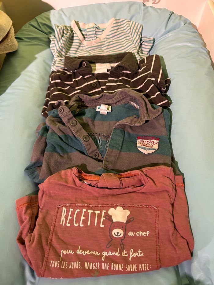 Lot t-shirts manches longues 18 mois