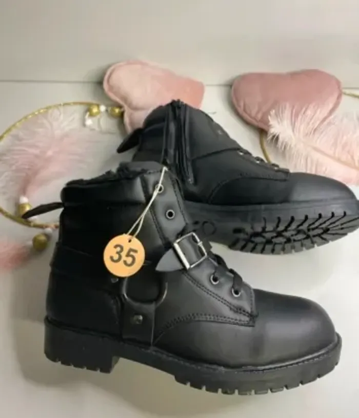 Bottines fille - neuf - noire - Defacto - Taille 35 - photo numéro 2