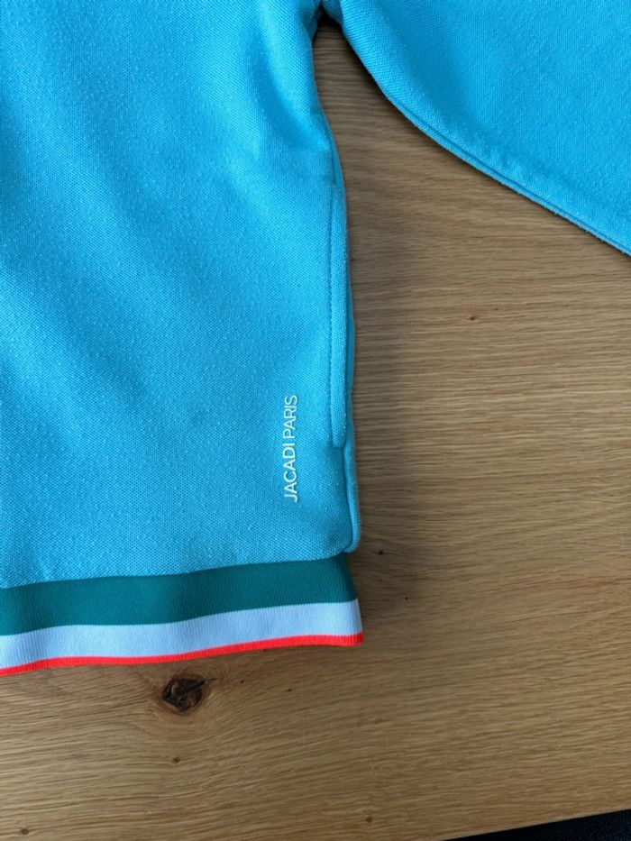 Veste à capuche/hoodie bleu clair zippé bas orange fluo - Taille 6 Ans - photo numéro 5