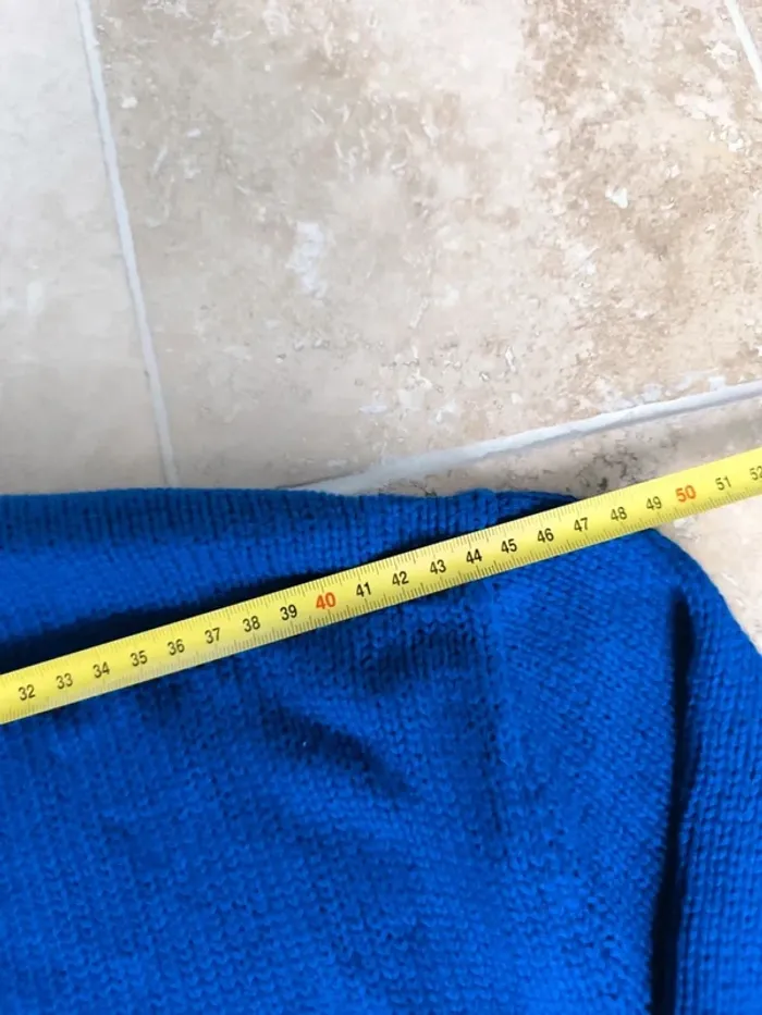 Pull col rond "Polo" bleu électrique Ralph Lauren L comme neuf - photo numéro 6