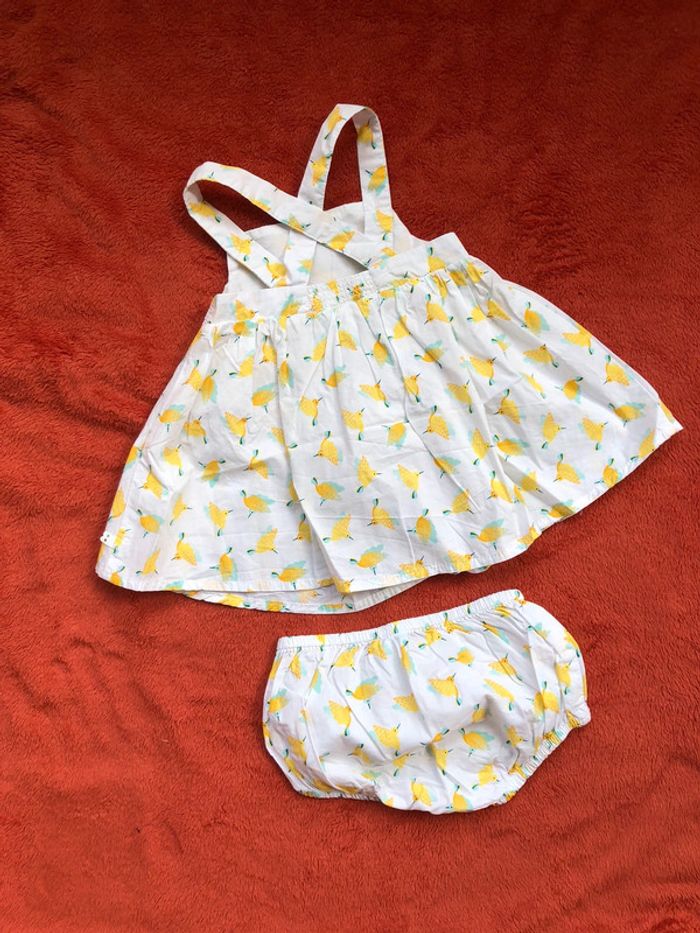 Ensemble robe à bretelles croisées et bloomer - 12 mois - photo numéro 3