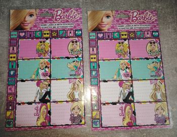 Lot étiquettes cahiers livres Barbie