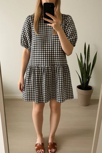 Robe à carreaux noire et blanche Zara taille XS oversize