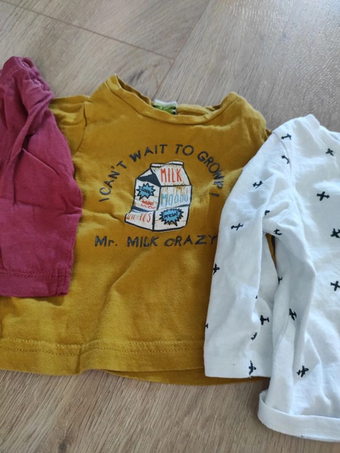 Lot de 3 t-shirt manches longues 6 mois - photo numéro 3