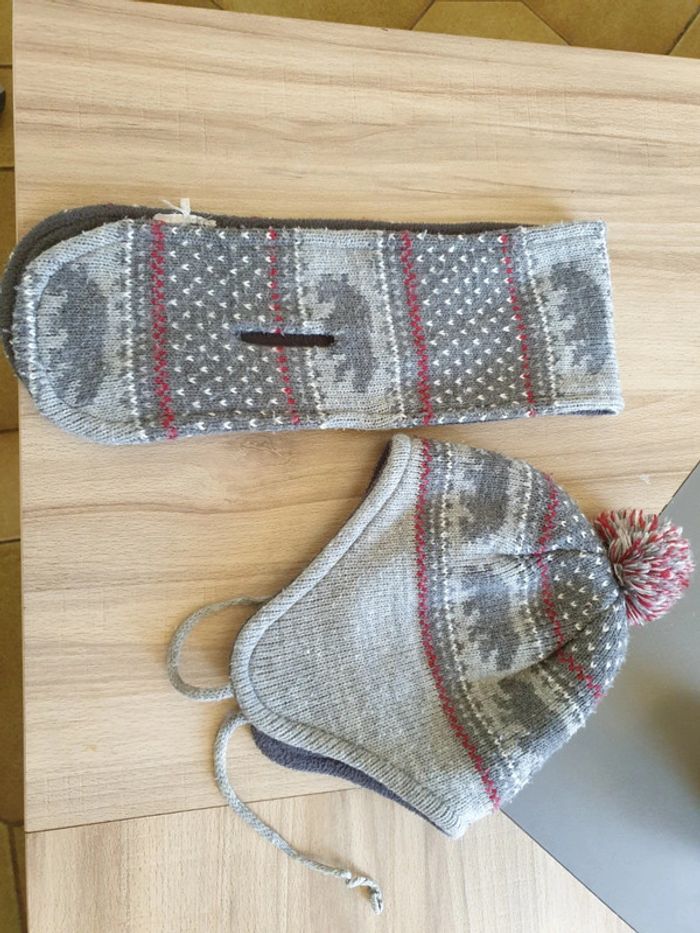 Bonnet + écharpe chaude