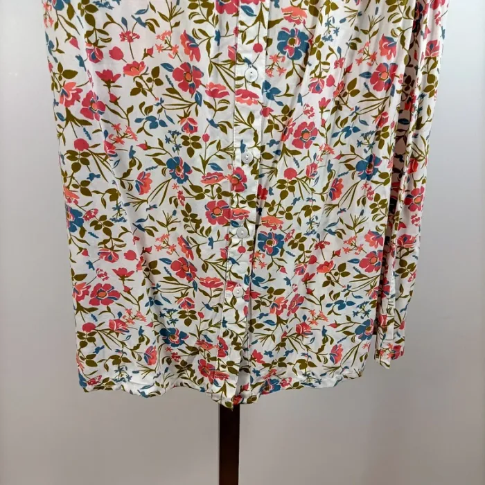 Jupe mi-longue blanche fleurie taille élastique viscose fluide imprimé coloré été taille 38 A1418 - photo numéro 4