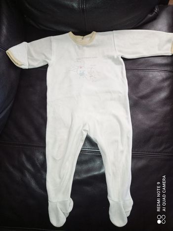 Pyjama velours une pièce Petit Bateau, taille 18 mois