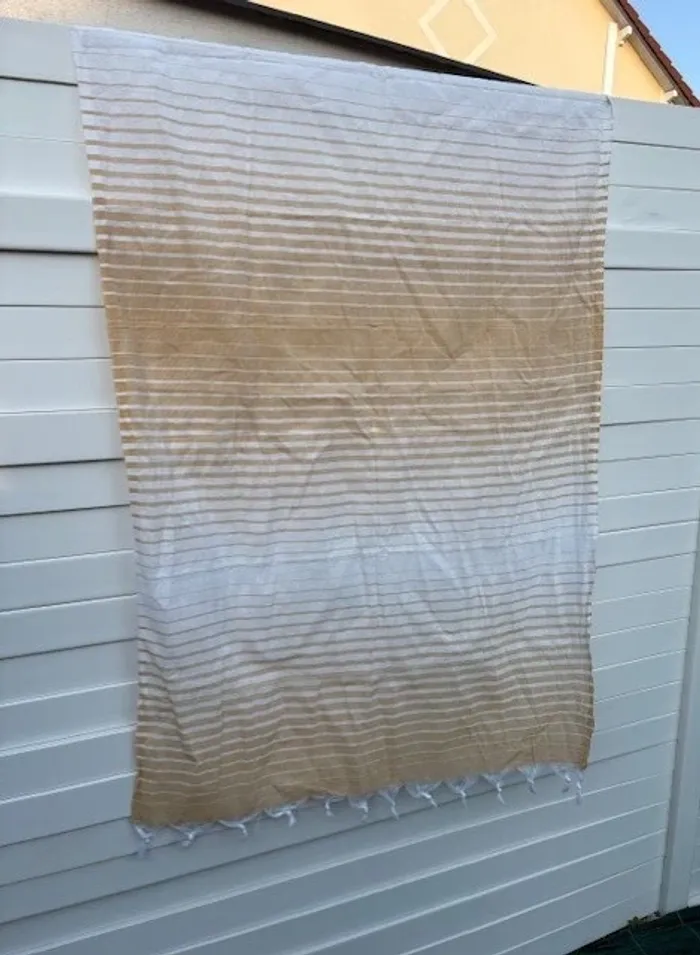 fouta serviette de plage jaune clair 100 x 180 cm