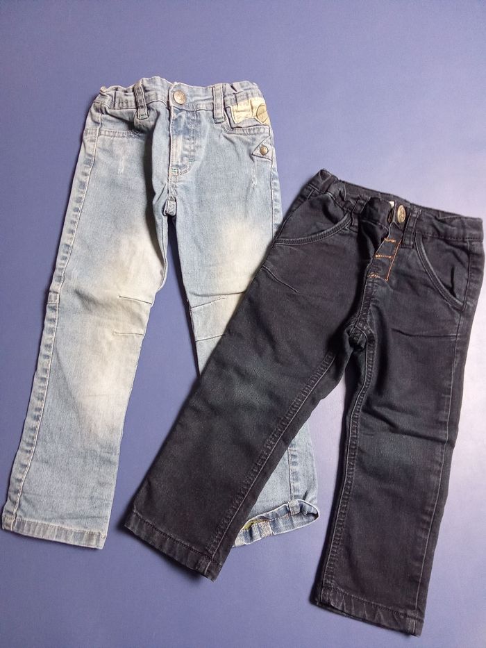 Lot de 2 jeans garçon IKKS et orchestra  2 ans, 24 mois, bleu clair, Marine