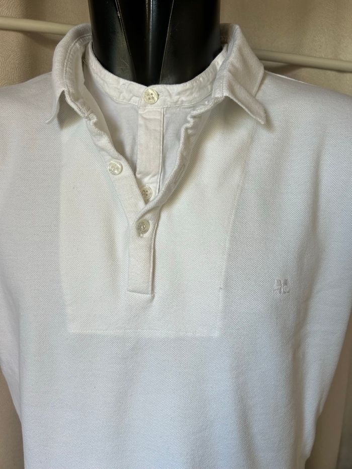 T-shirt polo piqué de coton blanc XXL Courrèges - photo numéro 2