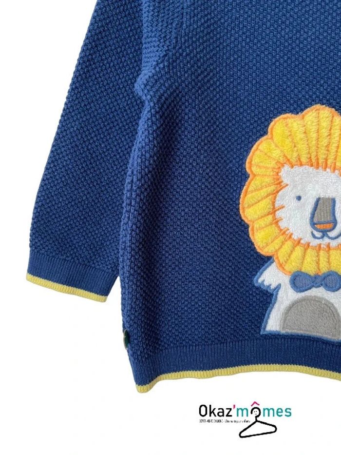 Pull 100% coton bleu et jaune, motif lion - Sergent Major 9 mois - photo numéro 2